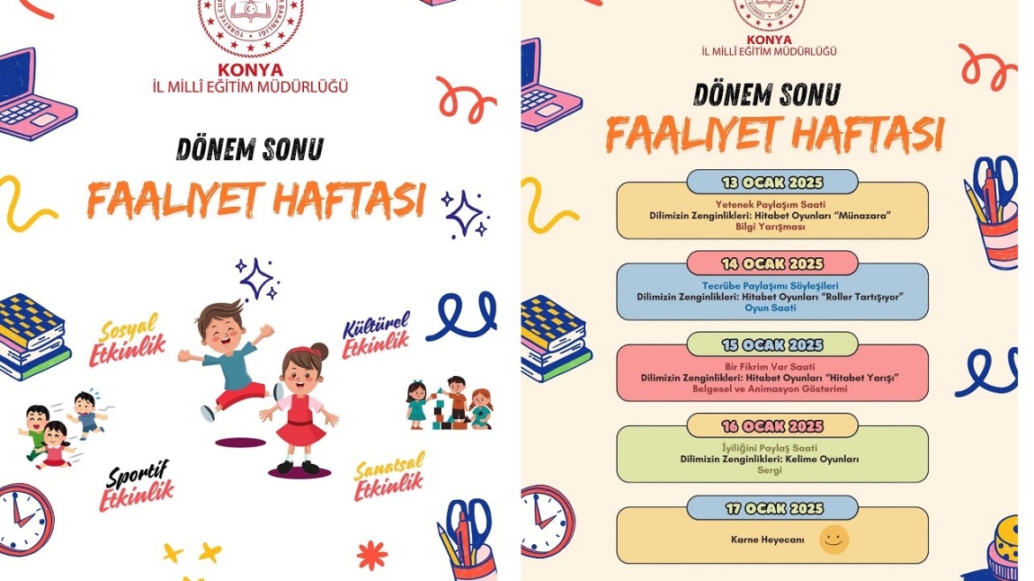 1. DÖNEM SONU FAALİYETLERİMİZ